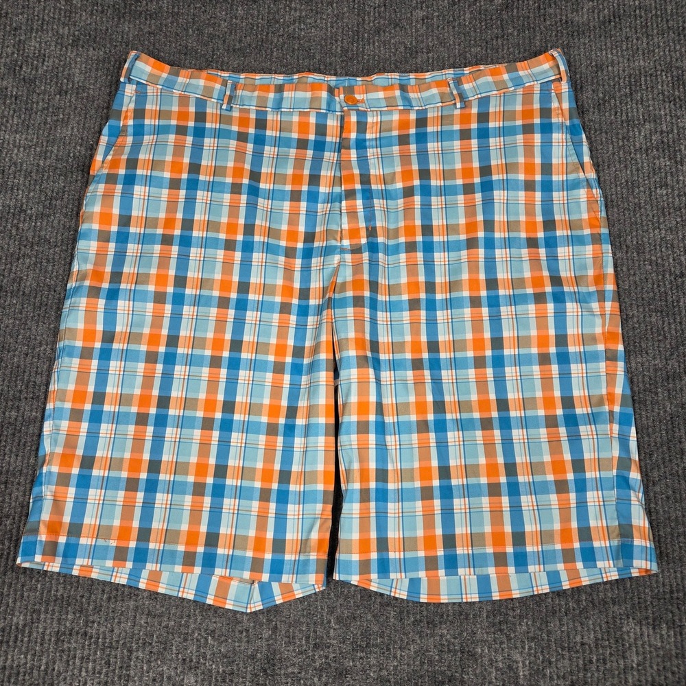 Slazenger‎ Mens Blue Orange Plaid Golf Shorts Size 42 Performance Checkered